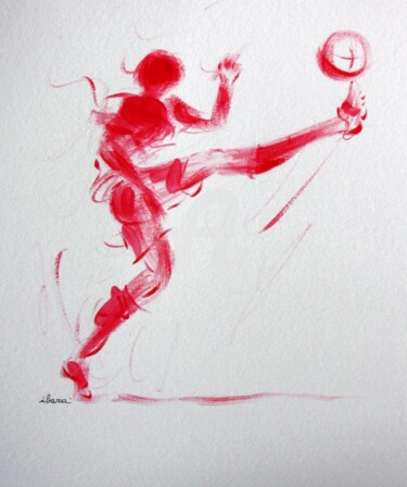 Dessin intitulée "football-n-6-dessin…" par Henri Ibara, Œuvre d'art originale, Autre