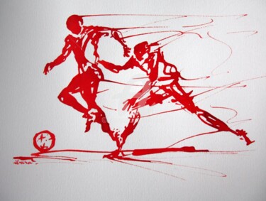 Zeichnungen mit dem Titel "football-n-29-dessi…" von Henri Ibara, Original-Kunstwerk