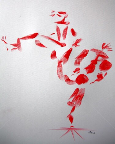 Картина под названием "judo-n-1-dessin-cal…" - Henri Ibara, Подлинное произведение искусства, Акрил