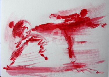 Painting titled "karate-n-2-dessin-c…" by Henri Ibara, Original Artwork, Acrylic