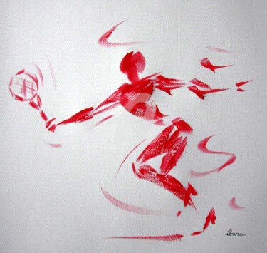 Peinture intitulée "tennis-n-2-dessin-c…" par Henri Ibara, Œuvre d'art originale, Acrylique