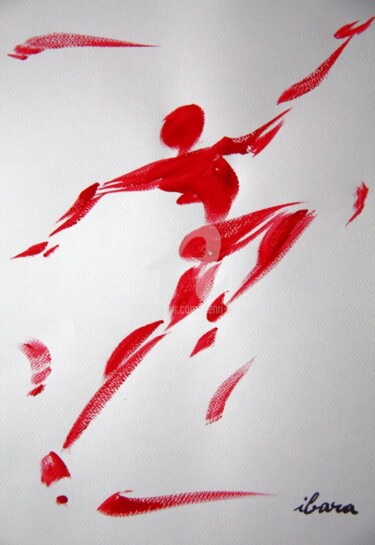 Рисунок под названием "homme-rouge-c-dessi…" - Henri Ibara, Подлинное произведение искусства