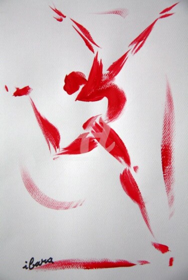 Dessin intitulée "homme-rouge-d-dessi…" par Henri Ibara, Œuvre d'art originale