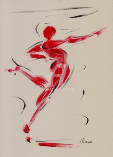 Dessin intitulée "homme-rouge-d-ibara…" par Henri Ibara, Œuvre d'art originale