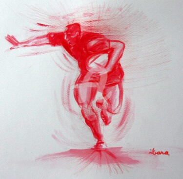Drawing titled "Rugby N°3" by Henri Ibara, Original Artwork, Gouache