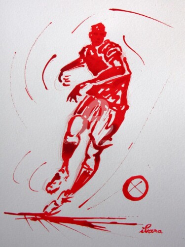 Disegno intitolato "football-n-33-dessi…" da Henri Ibara, Opera d'arte originale, Altro