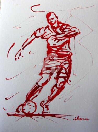Desenho intitulada "football-n-35-dessi…" por Henri Ibara, Obras de arte originais, Outro