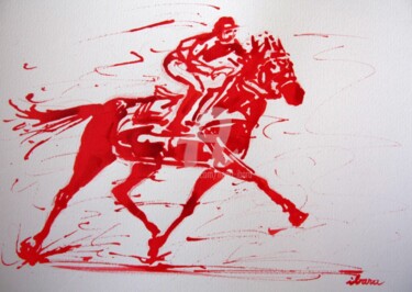 Drawing titled "course-hippique-n-1…" by Henri Ibara, Original Artwork, Other