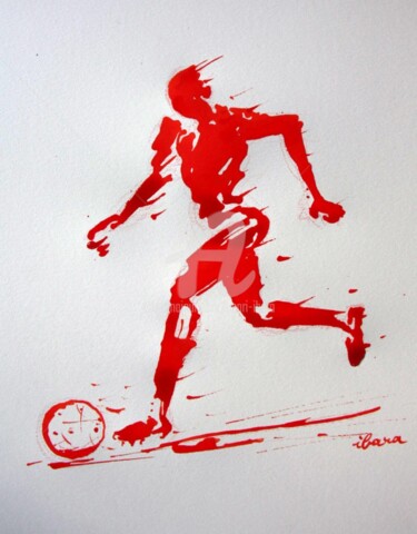 Disegno intitolato "football-n-40-dessi…" da Henri Ibara, Opera d'arte originale, Altro