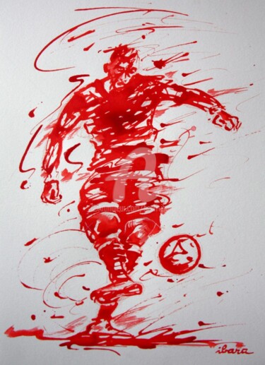 Рисунок под названием "football-n-44-dessi…" - Henri Ibara, Подлинное произведение искусства, Чернила