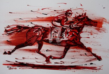 Drawing titled "course-hippique-n-2…" by Henri Ibara, Original Artwork, Ink