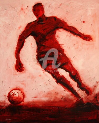 Pintura intitulada "football N°55 bis" por Henri Ibara, Obras de arte originais, Acrílico
