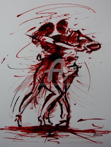 Σχέδιο με τίτλο "tango-argentin-dess…" από Henri Ibara, Αυθεντικά έργα τέχνης, Μελάνι