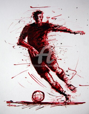 Drawing titled "football-n-51-dessi…" by Henri Ibara, Original Artwork, Ink
