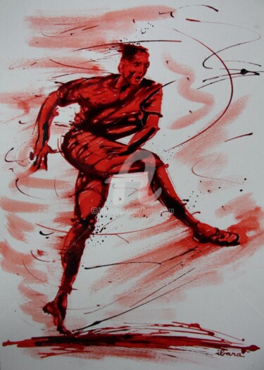 Zeichnungen mit dem Titel "football-n-54-dessi…" von Henri Ibara, Original-Kunstwerk, Tinte