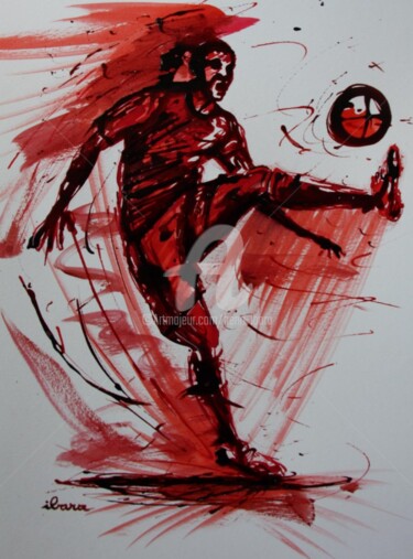 Drawing titled "football-n-60-dessi…" by Henri Ibara, Original Artwork, Ink