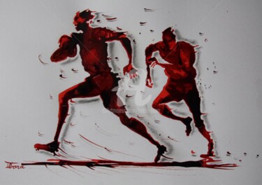 Tekening getiteld "rugby-n-34-dessin-d…" door Henri Ibara, Origineel Kunstwerk, Inkt