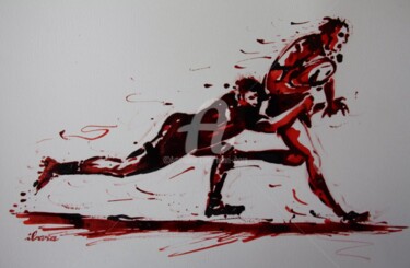 제목이 "Rugby N°36"인 그림 Henri Ibara로, 원작, 잉크