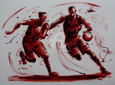 Dessin intitulée "basket-n-15-dessin-…" par Henri Ibara, Œuvre d'art originale, Encre