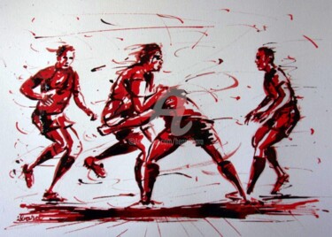 Tekening getiteld "rugby-n-38-dessin-d…" door Henri Ibara, Origineel Kunstwerk, Inkt