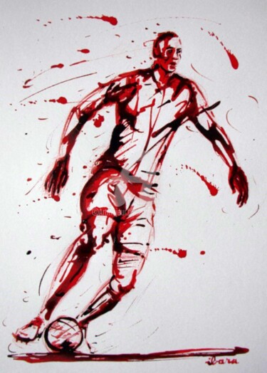 Рисунок под названием "football-n-70-dessi…" - Henri Ibara, Подлинное произведение искусства, Чернила