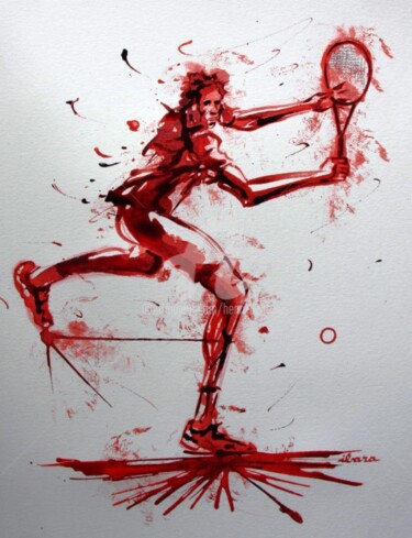 Рисунок под названием "tennis-n-10-dessin-…" - Henri Ibara, Подлинное произведение искусства, Чернила