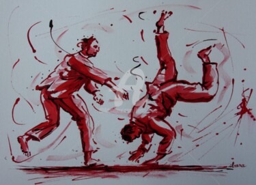 Disegno intitolato "judo-n-4-dessin-d-i…" da Henri Ibara, Opera d'arte originale, Inchiostro