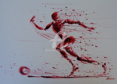 Σχέδιο με τίτλο "football-n-75-dessi…" από Henri Ibara, Αυθεντικά έργα τέχνης, Μελάνι