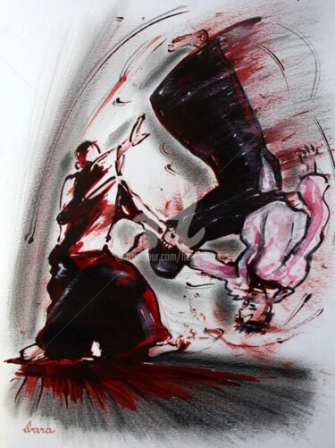 图画 标题为“aikido-dessin-encre…” 由Henri Ibara, 原创艺术品, 墨