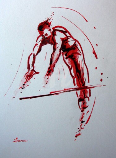 Tekening getiteld "gymnastique-barre-f…" door Henri Ibara, Origineel Kunstwerk