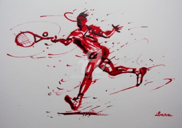 Disegno intitolato "tennis-n-15-dessin-…" da Henri Ibara, Opera d'arte originale, Inchiostro