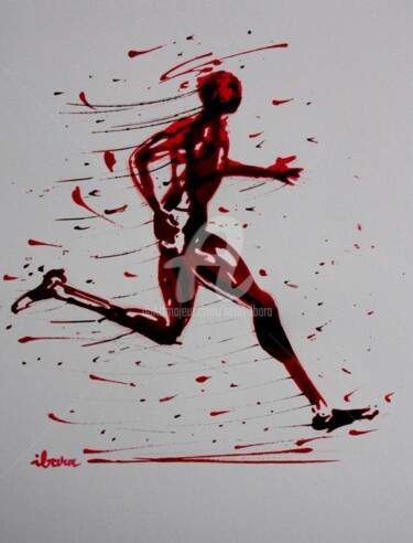 제목이 "course-a-pieds-dess…"인 그림 Henri Ibara로, 원작, 잉크
