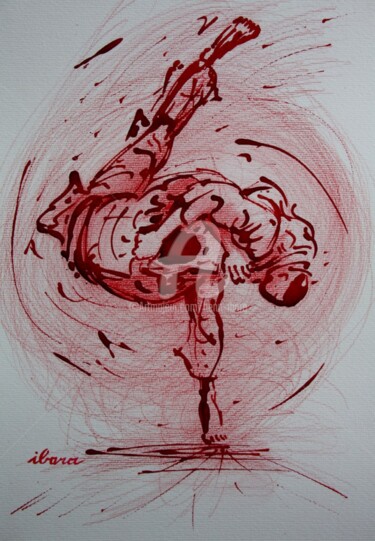 Dibujo titulada "judo-n-6-dessin-d-i…" por Henri Ibara, Obra de arte original, Tinta