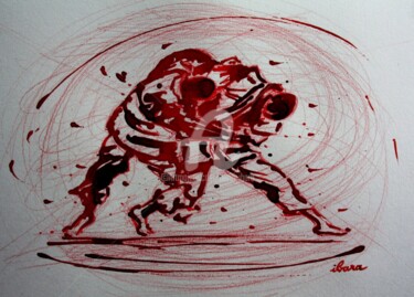 Рисунок под названием "judo-n-7-dessin-d-i…" - Henri Ibara, Подлинное произведение искусства, Чернила