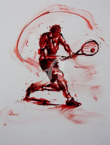 Pintura titulada "tennis-n-18-peintur…" por Henri Ibara, Obra de arte original, Acrílico