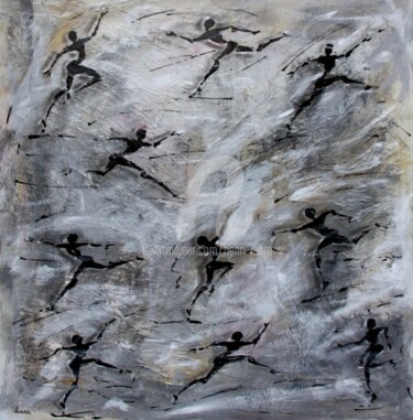 Painting titled "mouvement-n-3-peint…" by Henri Ibara, Original Artwork, Acrylic