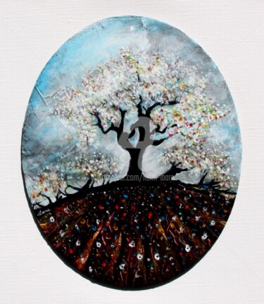 Painting titled "esprit-de-l-arbre-n…" by Henri Ibara, Original Artwork, Acrylic