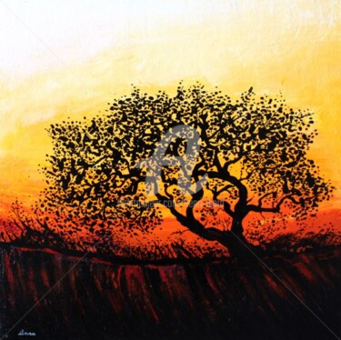 Pittura intitolato "esprit-de-l-arbre-n…" da Henri Ibara, Opera d'arte originale, Acrilico
