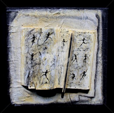 Картина под названием "livre-objet-n-6-ecr…" - Henri Ibara, Подлинное произведение искусства, Акрил