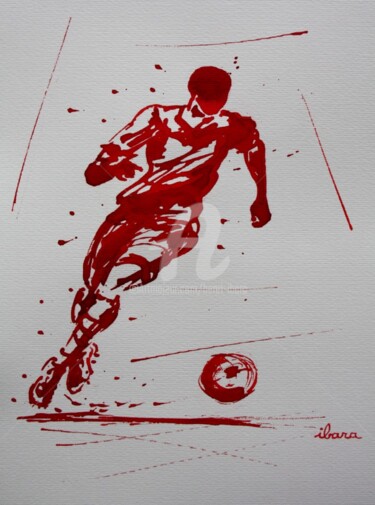 "football 81" başlıklı Resim Henri Ibara tarafından, Orijinal sanat, Mürekkep
