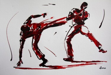 Dibujo titulada "capoeira-n-2-dessin…" por Henri Ibara, Obra de arte original, Tinta