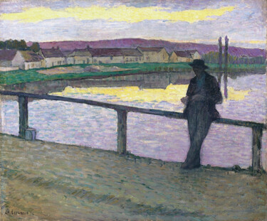 Malerei mit dem Titel "Coucher de soleil s…" von Henri Lebasque, Original-Kunstwerk, Öl