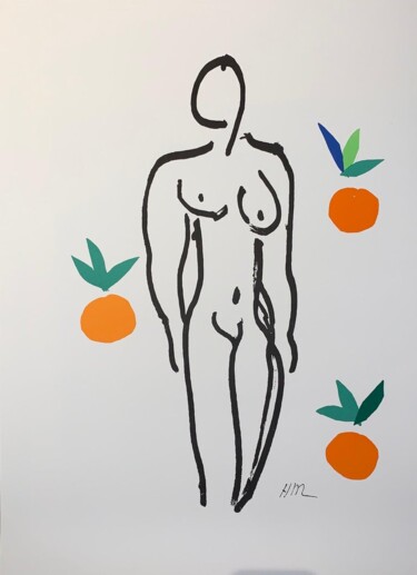 Incisioni, stampe intitolato "Les Nudes: Nu aux o…" da Henri Matisse, Opera d'arte originale, Litografia
