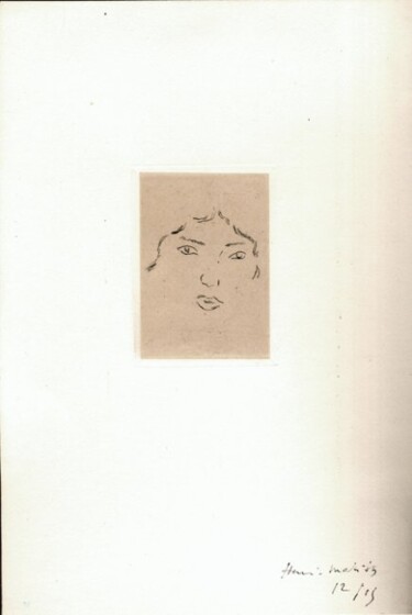 Incisioni, stampe intitolato "Emma L , Masque" da Henri Matisse, Opera d'arte originale, Olio