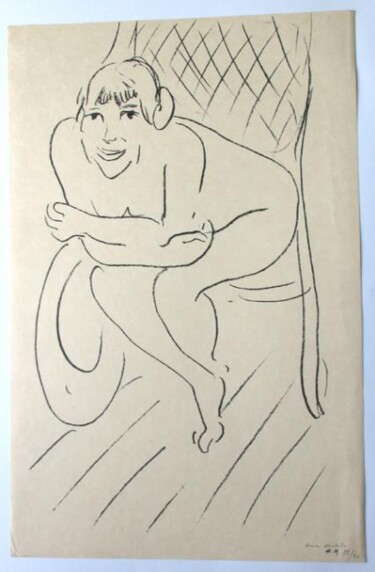Отпечатки и Гравюры под названием "Nu au  rocking chair" - Henri Matisse, Подлинное произведение искусства, Масло