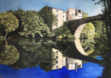 Ζωγραφική με τίτλο "Pont à Le vigan" από Henri Papillon, Αυθεντικά έργα τέχνης, Λάδι
