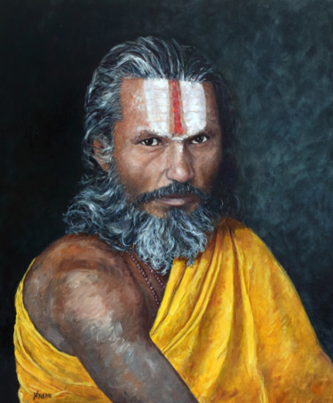 Peinture intitulée "L'Hindou" par Henri Remi, Œuvre d'art originale, Huile