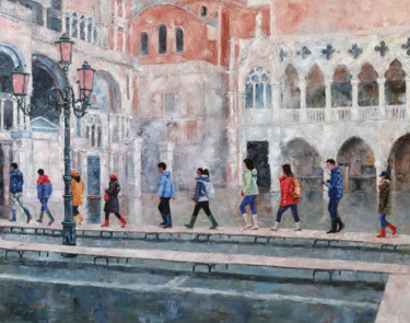 "Inondation à Venise" başlıklı Tablo Henri Remi tarafından, Orijinal sanat, Petrol