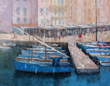 Pittura intitolato "Le Port de St Tropez" da Henri Remi, Opera d'arte originale, Olio