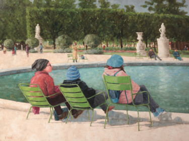 Картина под названием "Jeunes touristes à…" - Henri Remi, Подлинное произведение искусства, Масло